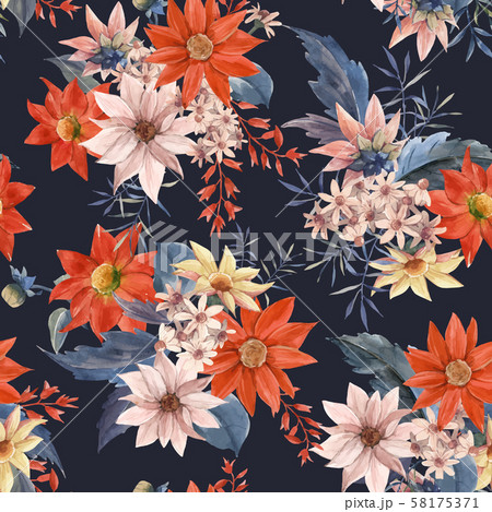 Watercolor floral seamless vector pattern Watercolor floral seamless vector pattern 58175371