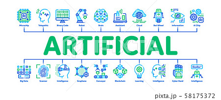 Artificial Intelligence Minimal Infographic Banner Vector 58175372