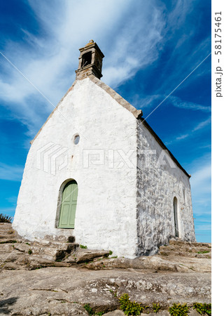 Chapel of Sainte Barbe in Roscoff against blue sky 58175461