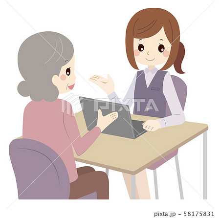 相談、受付、おばあさん 58175831