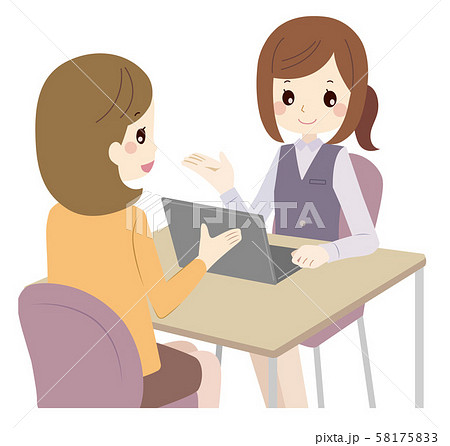 相談、受付、女性 相談、受付、女性 58175833