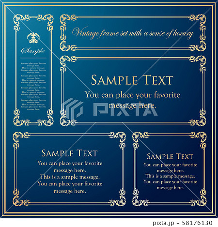 エレガントフレームデザイン アンティーク ラグジュアリー ビンテージのイラスト素材