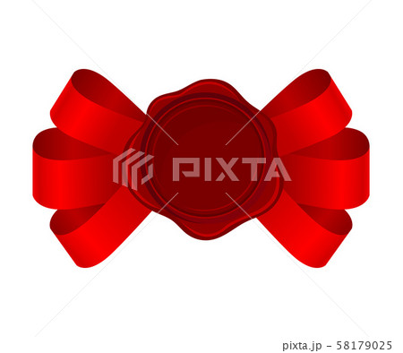 Sofisticated Bows From Red Silk Ribbons With Empty Rosette Vector Illustration 58179025
