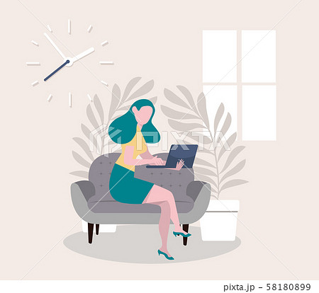 businesswoman working with laptop at office space 58180899