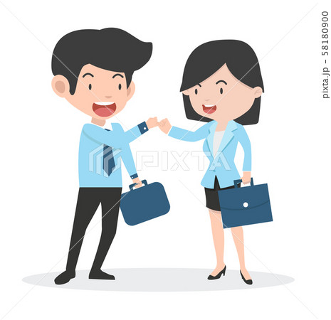 Businessman and businesswoman promise flat design 58180900