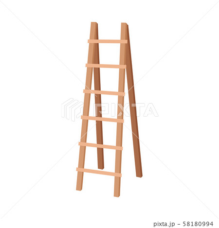 Light Wooden Step Folding Ladder Isolated Vector Illustration 58180994