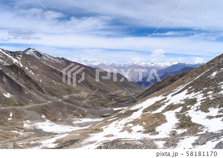 Karakoram mountain range view from Khardung la pass 58181170