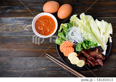 Vegetables set, Thai suki cooking Vegetables set, Thai suki cooking 58183013