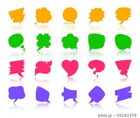 Speech Bubble color silhouette icons vector set Speech Bubble color silhouette icons vector set 58183359