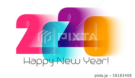 Happy new year greeting card with number 2020 58183408