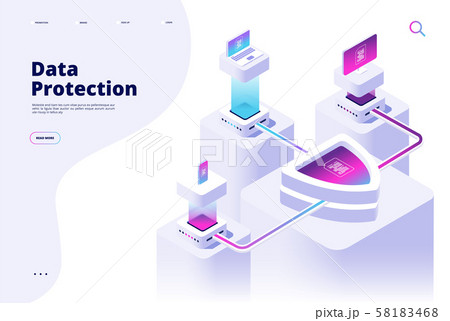 Data protection concept. Digital security channel money protect secure access internet safety 58183468