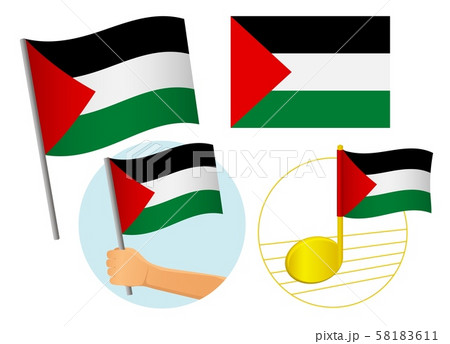 palestine flag icon set 58183611