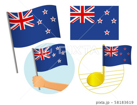 New Zealand flag icon set New Zealand flag icon set 58183619