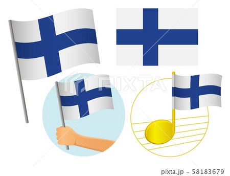 Finland flag icon set 58183679
