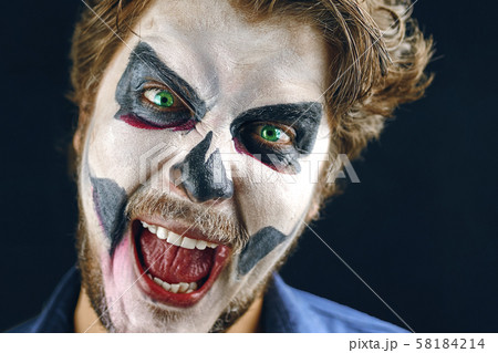 Masked man of the day of death on Halloween Masked man of the day of death on Halloween 58184214