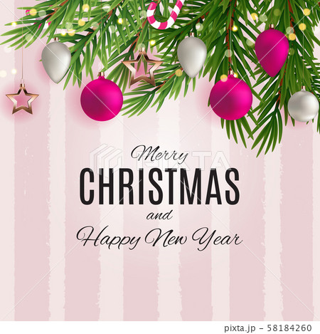 Merry Christmas and Happy New Year posters. Vector 58184260