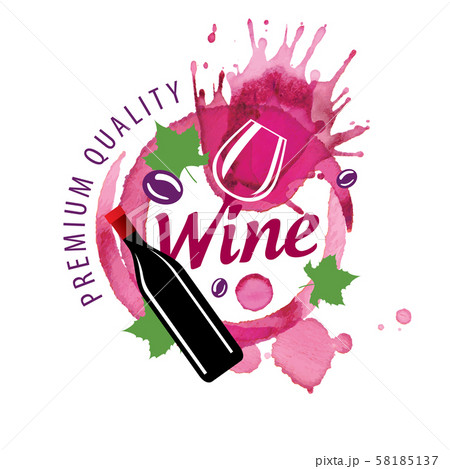 Vector logo of red wine splashed on white background Vector logo of red wine splashed on white background 58185137
