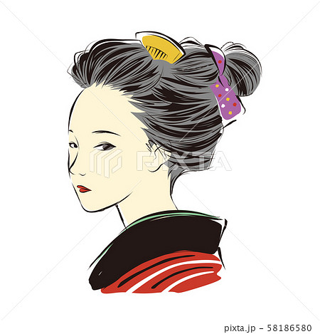 江戸時代 時代劇 女性のイラスト素材