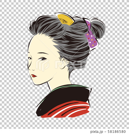 Edo Period Historical Drama Women Stock Illustration