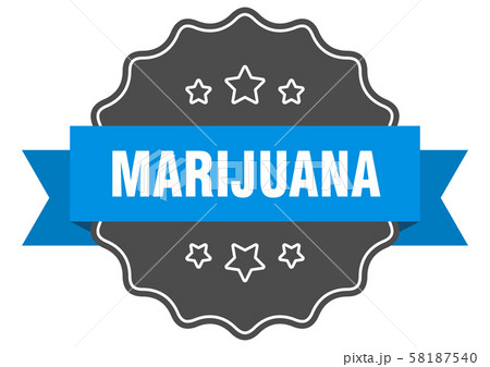 marijuana blue label. marijuana isolated seal. 58187540