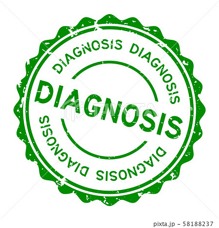 Grunge green diagnosis word round rubber seal stamp 58188237