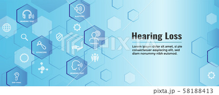 Hearing Aid or loss Web Header Banner with Sound 58188413