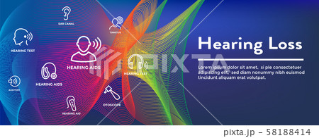 Hearing Aid or loss Web Header Banner with Sound Hearing Aid or loss Web Header Banner with Sound 58188414