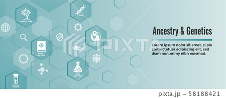 Ancestry or Genealogy Icon Set web banner w Family 58188421