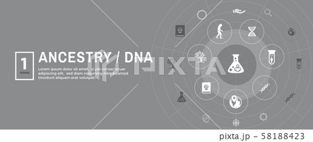 Ancestry or Genealogy Icon Set web banner w Family Ancestry or Genealogy Icon Set web banner w Family 58188423