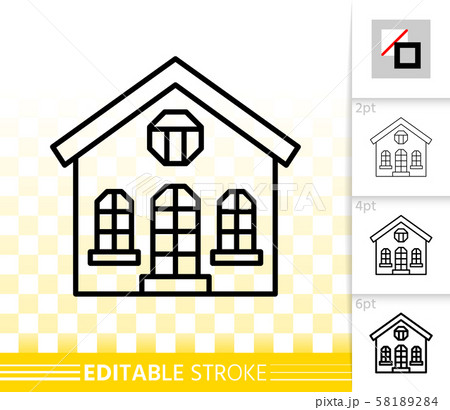 House simple black line home exterior vector icon House simple black line home exterior vector icon 58189284
