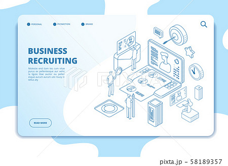 Recruitment agency landing page. Candidate and employer, human resources online recruitment and Recruitment agency landing page. Candidate and employer, human resources online recruitment and 58189357