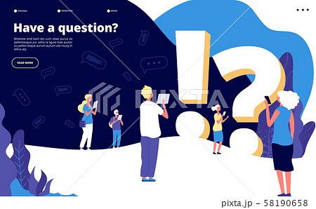 Faq Landing Page People Ask Questions And Get のイラスト素材