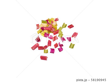 rhubarb stalks isolated on white background. rhubarb stalks isolated on white background. 58190945