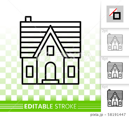 House simple black line home exterior vector icon House simple black line home exterior vector icon 58191447