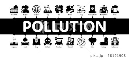 Pollution of Nature Minimal Infographic Banner Vector 58191908