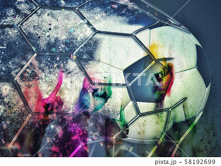 抽象的なサッカーボールのイラスト素材