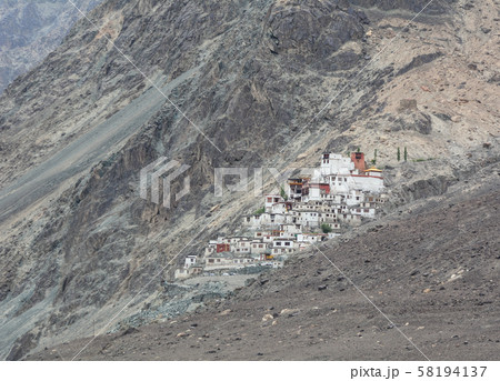Ancient Tibetan temple on mountain Ancient Tibetan temple on mountain 58194137