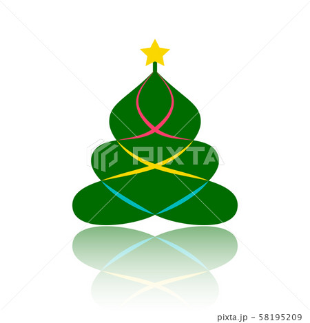 Christmas tree simple color flat vector icon 58195209
