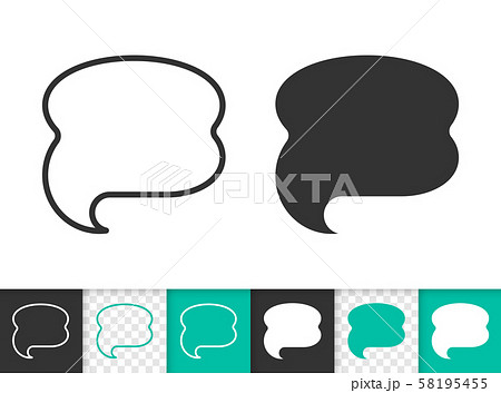 Speech Bubble simple badge black line vector icon 58195455