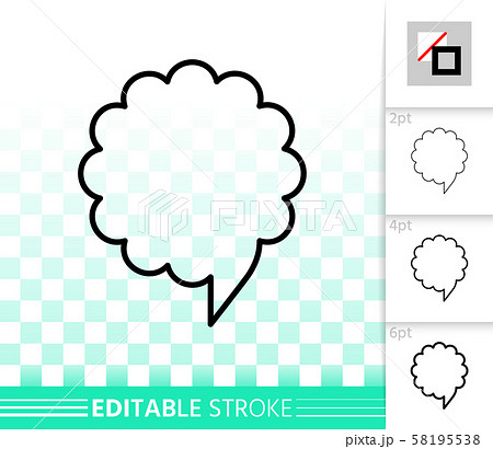 Speech Bubble simple badge black line vector icon 58195538