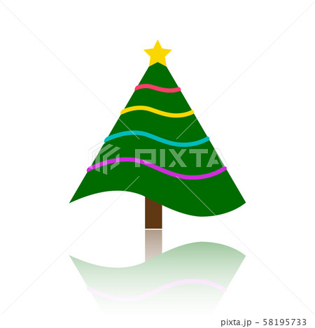 Christmas tree simple color flat vector icon 58195733