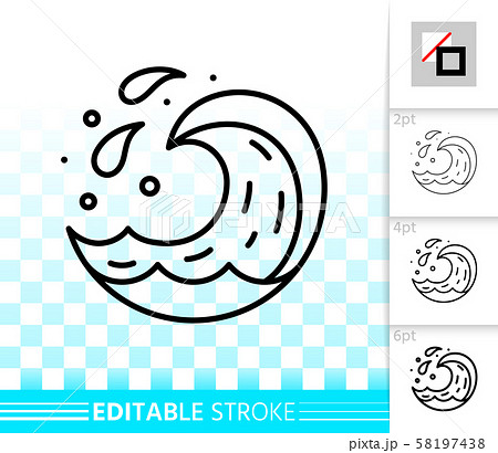 Wave water simple aqua drop black line vector icon 58197438