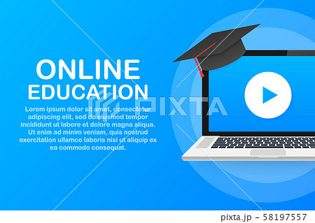 Online education concept banner. Online training 58197557