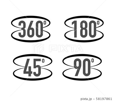 360 degrees view sign icon. Signs with arrows to 58197861