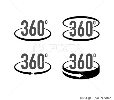 360 degrees view sign icon. Signs with arrows to 58197862