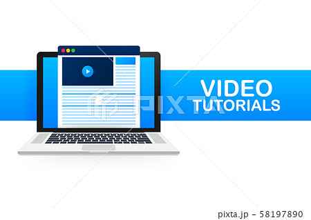 Video tutorials icon concept. Study and learning 58197890