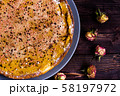 Pumpkin Pie Flat Lay. Thanksgiving Dessert. 58197972