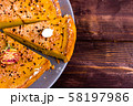 Pumpkin Pie Flat Lay. Thanksgiving Dessert. 58197986