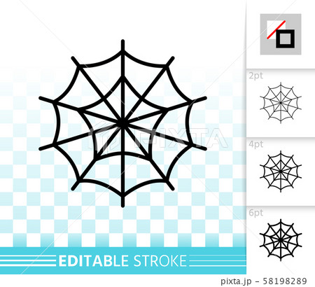 Editable stroke Spider web thin line icon Editable stroke Spider web thin line icon 58198289