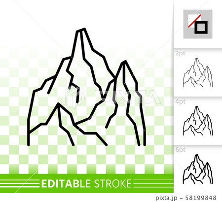 Mountain simple high mount black line vector icon 58199848